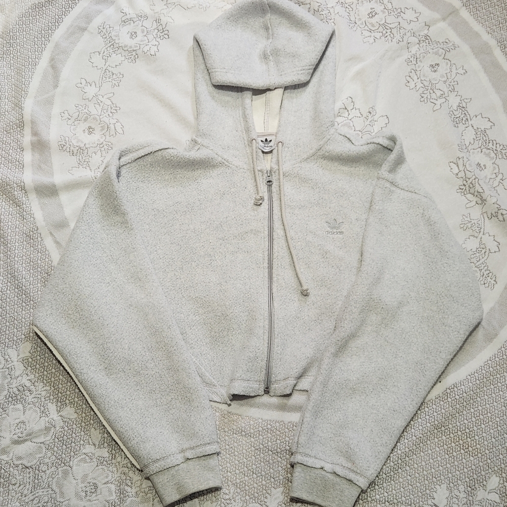 Adidas Crop Full-Zip Loungewear Hoodie